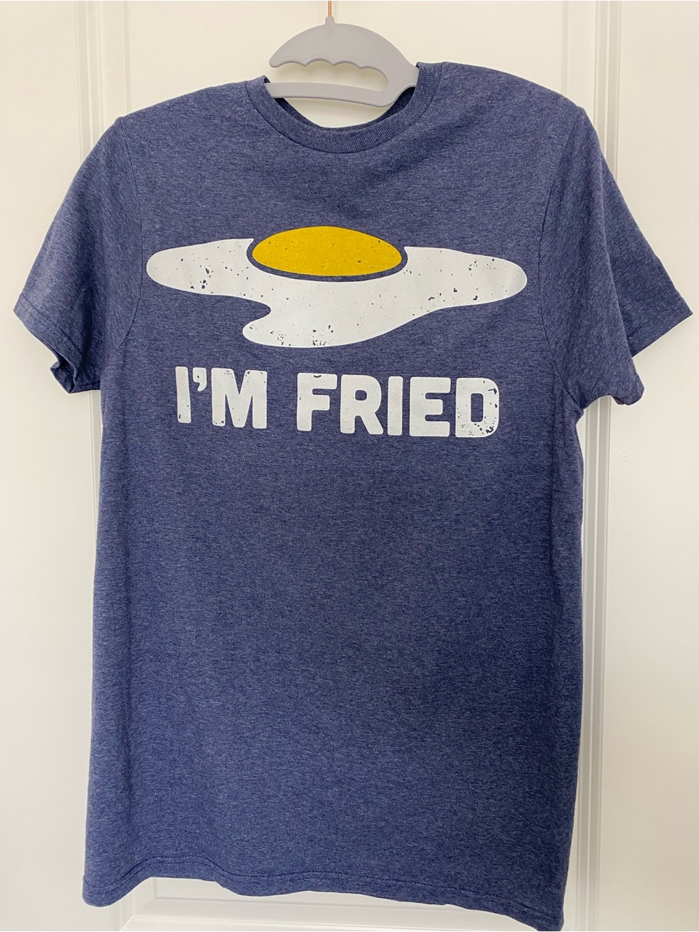 I’m Fried Egg Graphic Tee S Mad Engine Funny T Shirt Blue